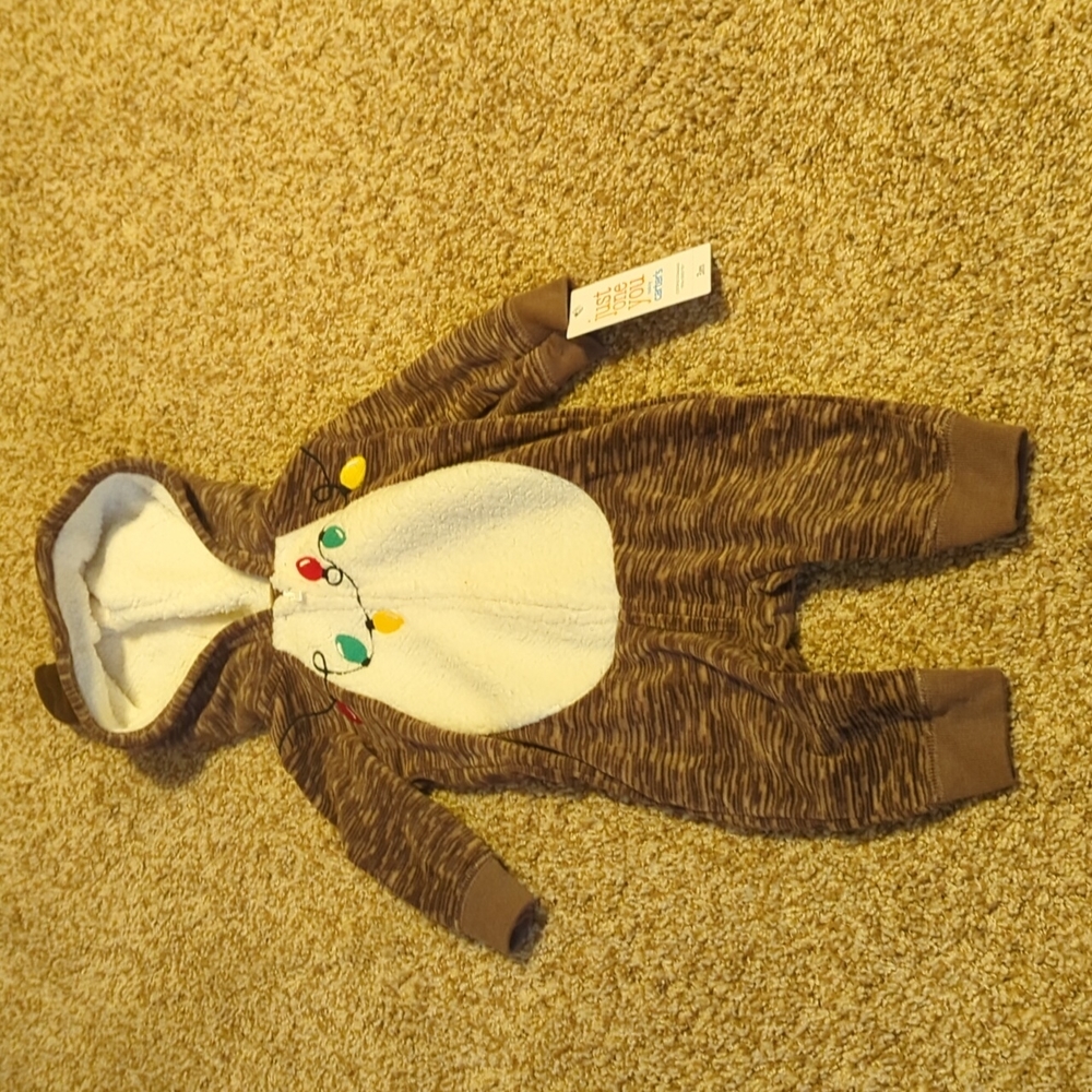 Fleece reindeer onesie